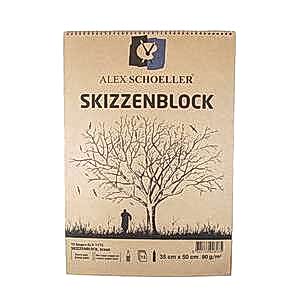 Alex Schoeller Kraft Spiralli Eskiz Blok 35X50 15 Yaprak Alz-1175 - Alex Schoeller