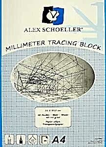 Alex Schoeller Milimetrik Aydınger Kağıdı Defter A4 30 Yaprak Mavi ALX 502 - Alex Schoeller