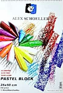 Alex Schoeller Pastel Boya Defteri 220gr 35X50cm 15 Yaprak Spiralli Renkli - Alex Schoeller