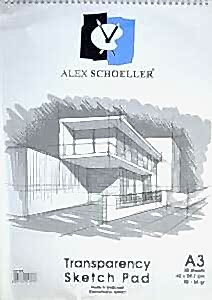 Alex Schoeller Eskiz Blok Transparan Spiralli 50/55gr A3 30 Yaprak ALX 863 - Alex Schoeller