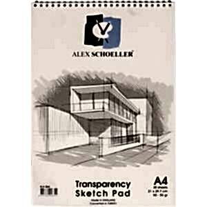 Alex Schoeller Eskiz Blok Transparan Spiralli 50/55gr A4 30 Yaprak ALX 864 - Alex Schoeller