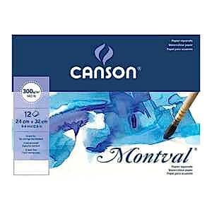 Canson Montval Sulu Boya Defteri 300Gr 24X32 12 Yaprak - Canson
