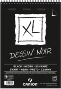 Canson XL Noir Siyah Spiralli Resim Defteri A3 150gr 40 Yaprak - Canson