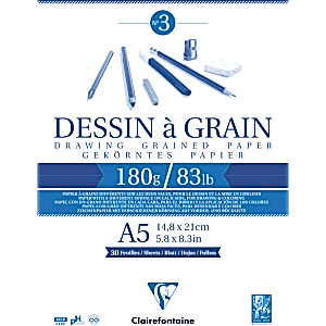 Clairefontaine Dessin A Grain Çizim Defteri A5 180gr 30 Yaprak - Clairefontaine