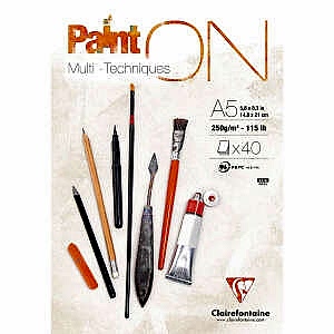 Clairefontaine Paint-On Çizim Defteri Yapışkanlı A5 250gr 40 Sayfa - Clairefontaine