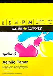 Daler Rowney System3 Akrilik Pad A4 230gr 20 Yaprak - Daler Rowney