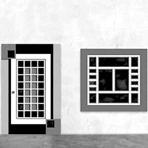 Eshel Modern Pencere Ve Kapılar Set D 1/100 (2Set) - Eshel