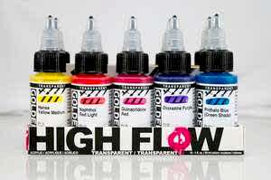 Golden High Flow Sıvı Akrilik Boya Seti Trasparent 10'lu - Golden