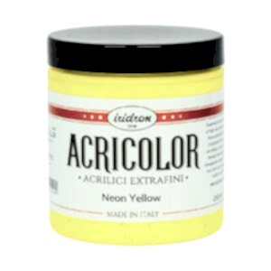 Iridron Acricolor Akrilik Boya 250 ML Neon Yellow - Iridron