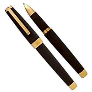 J.Herbin Prestige Sloop Fırçalanmış Altın kaplama Reçina Gövde Roller Kalem Brown - J.Herbin