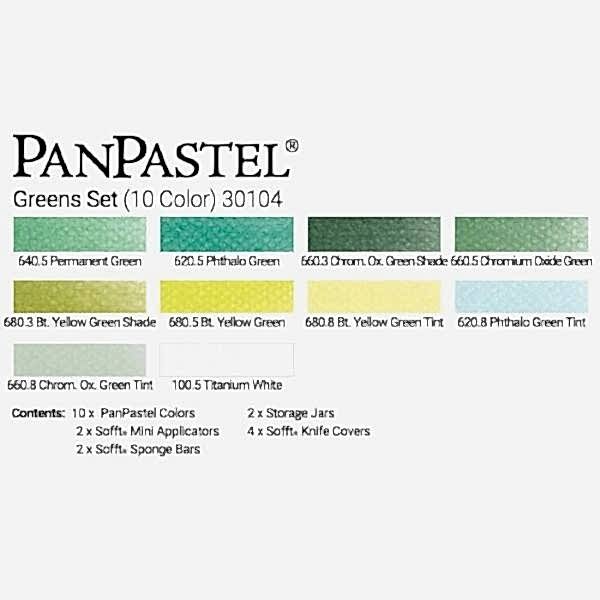 PanPastel Ultra Soft Artist Pastel Boya Greens 10'lu Set 30104 - 3
