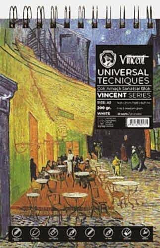 Vincent Çok Amaçlı Eskiz Defteri 200Gr A5 25 Sayfa Beyaz - 1