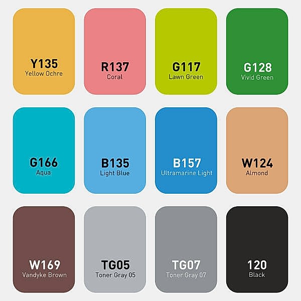 Vincent Graph Master Brush Marker 12B - 2
