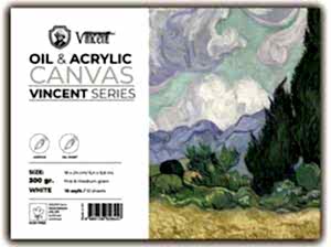 Vincent Yağlı ve Akrilik Boya Kanvas Pad 300gr 18X24 10 Yaprak - Vincent