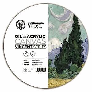 Vincent Yağlı ve Akrilik Boya Kanvas Pad 300gr Daire 20cm 10 Yaprak - Vincent